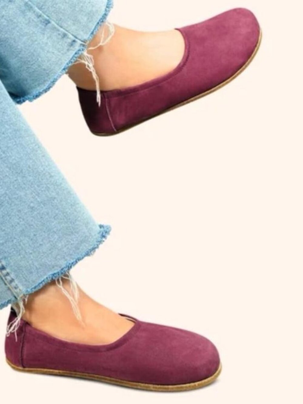 Earthing Harmony Ballet Flats Women's Burgundy Nubuck Leather Shoes Size 11
